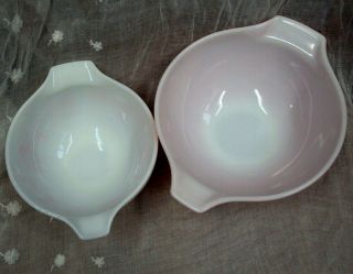 Vtg Set/4 PYREX Nesting Mixing Bowls PINK / WHITE GOOSEBERRY - CINDERELLA 11