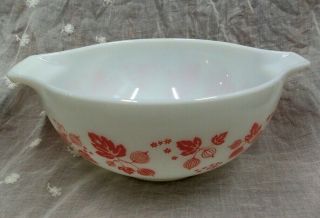 Vtg Set/4 PYREX Nesting Mixing Bowls PINK / WHITE GOOSEBERRY - CINDERELLA 4