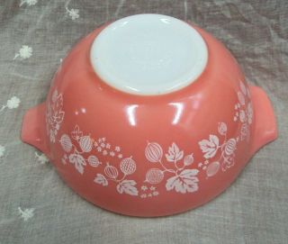 Vtg Set/4 PYREX Nesting Mixing Bowls PINK / WHITE GOOSEBERRY - CINDERELLA 7