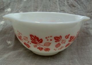 Vtg Set/4 PYREX Nesting Mixing Bowls PINK / WHITE GOOSEBERRY - CINDERELLA 9