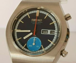 Seiko Chronograph 6139 8020 Automatic 1970s Vintage Japanese Sports Watch