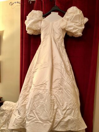 Wedding Gown,  Vintage,  Arnold Scaasi,  Velvet Rosette Embellished Sleeves