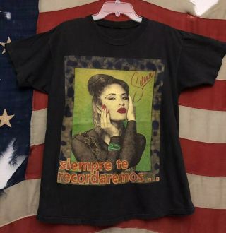 Vintage 90’s Selena Amor Prohibido Memorial Tejano Rap Hip Hop T Shirt Sz L Rare