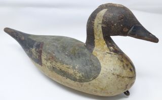 ANTIQUE VINTAGE DUCK DECOY MASON ? WITH PINTAIL WITH LEAD STRIP ON THE BOTTOM 2