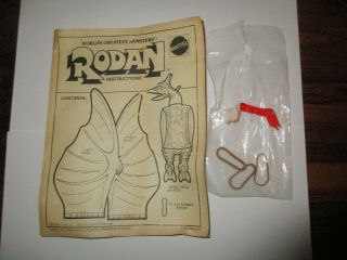 VINTAGE RODAN - MATTEL 1979 W/ BOX,  INSTRUCTIONS,  INSERT - MINTY GODZILLA 12