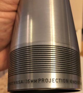 Vintage Bell & Howell 16mm Projection 4” F/1.  6 Lens Part No.  201004 Box 5