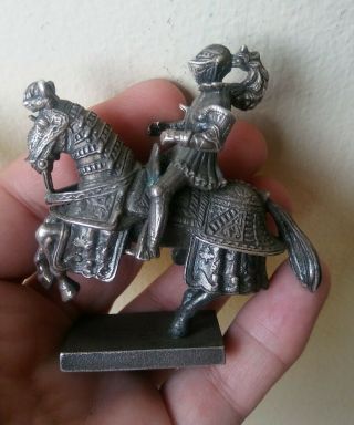 Scarce Uno A Erre Sterling Silver Miniature Knight On Horseback Italian 925 174g