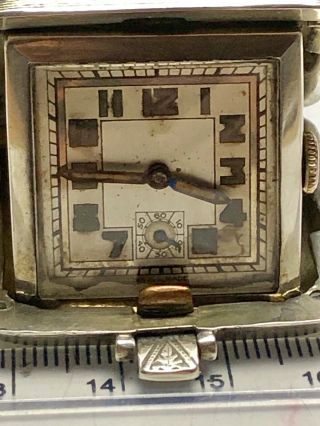 1935 Solid Silver Hallmarked SWISS Miniature Travel Clock - Art Deco - 5