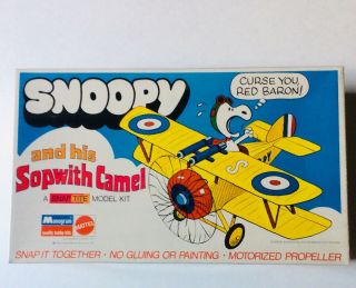 Vintage Snoopy Sopwith Camel Model Kit 1970 Nib Monogram Mattel Owner