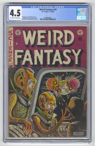 Weird Fantasy 16 Cgc 4.  5 Vintage Ec Comic Alien Cover Williamson Art Gold 10c