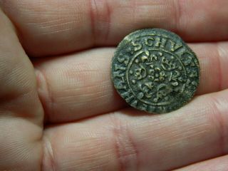 Un Researched Medieval Bronze Jetton Token Orb Crown Metal Detecting Detector