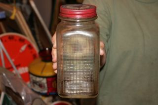 Vintage 1940 ' s Texaco Motor Oil Gas Station Glass Bottle Jar Can Sign 3