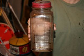Vintage 1940 ' s Texaco Motor Oil Gas Station Glass Bottle Jar Can Sign 4