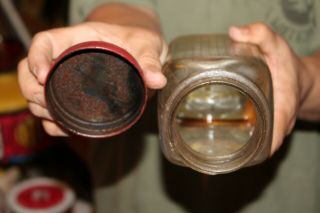 Vintage 1940 ' s Texaco Motor Oil Gas Station Glass Bottle Jar Can Sign 7