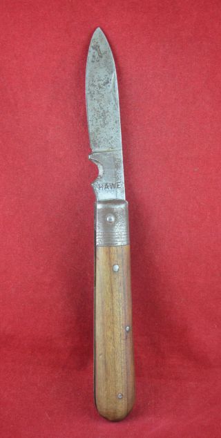 Wehrmacht Wwii German Soldier Folding Pocket Knife " Hawe " Rare East Fronts