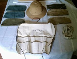 Vintage Wwii Military Uniform - - Pith Helmet,  Garrison Belt And Caps; And More.