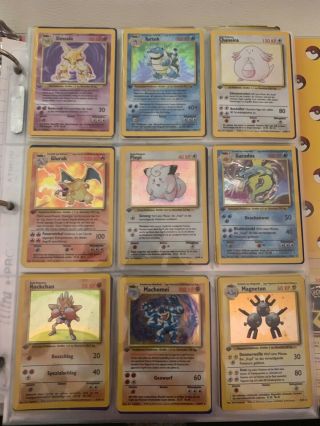 Pokemon Complete German 1st Edition Base Set Nm/m Extremely Rare Binder Incld