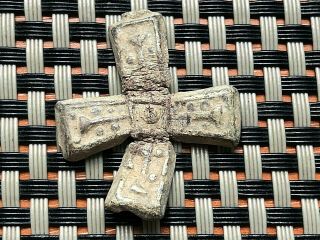 Ancient Byzantine Medieval Lead Cross 800 - 1100 Bc Very Rare And Scarce