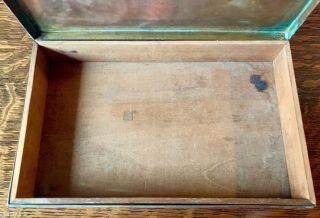 Antique Sterling Silver / Copper Wooden Lined Cigar Box - Hand Engraved Beauty 5