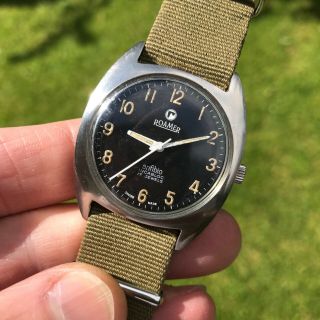 Rare vintage 1970 ' s Roamer Anfibio Rhodesian army military issued 17J watch 4