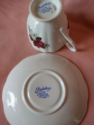 Vintage Elizabethan Red Roses Bone China Tea Cup & Saucer England Pretty 5