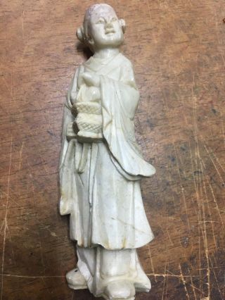 Vintage Chinese Soapstone Carving Woman