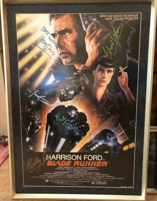 Rare,  W/authentic Autographs Blade Runner (1982) Movie Poster