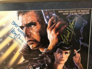 Rare,  W/Authentic Autographs BLADE RUNNER (1982) movie poster 2