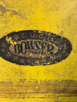 Vintage BOWSER GAS PUMP DOOR GAS & OIL yellow porcelain 5