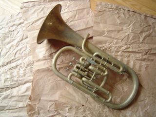 Vintage 1915 C.  G.  Conn Alto Horn - Upright Bell
