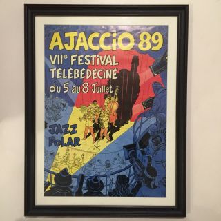 Vintage Poster Ajaccio 89 Viie Festival Telebedecine Jazz Polar Framed