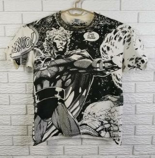 Vtg 1991 Marvel Comic X - Men Magneto Tshirt Xl All Over Print Single Stitch