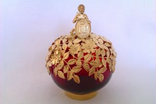 Rare Solid Silver Gold Gilt Ruby Glass Wedding Anniversary Pot Pourri Bowl 1988 4