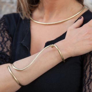 Extra Wide Minimal & Elegant Luxury Handmade Bangle Cuff Bracelet - Gold Plated