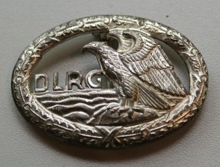 German Ww 2 Dlrg Large Badge For Uniform - Silver Assman,