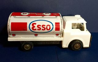 Rare Trade Mark Made In Japan Tin Litho Esso Gas Tanker Friction Toy Truck 6.  5 "