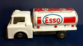 Rare Trade Mark Made In Japan Tin Litho ESSO Gas Tanker Friction Toy Truck 6.  5 