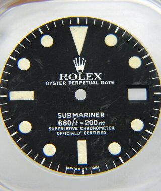 Vintage Factory Rolex Submariner 1680 Mark 1 Matte Black Watch Dial