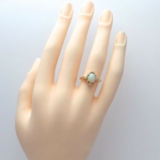 Art Deco 14k Gold 3/4ctw Opal October Birthstone Ring Sz 6.  25 6