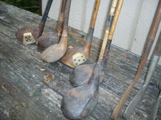 26 Vintage Antique Wooden Golf Clubs Spaulding Beagan Clancy Hagen Spoon JWX Tom 3