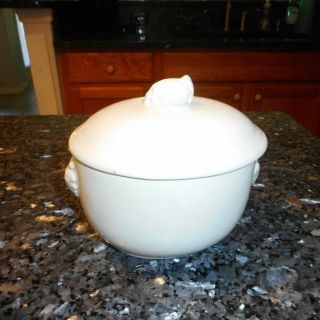 Antique White Ironstone Cold Sauce Tureen With Lid