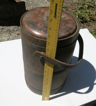 Vintage Thermos 1920 Wood & Glass Ice Bucket With Lid Dated Signed 14in High