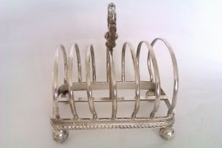 Ornate Solid Silver Georgian 6 Division Edwardian Toast Rack George Howson 1909