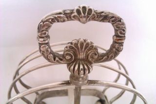 Ornate Solid Silver Georgian 6 Division Edwardian Toast Rack George Howson 1909 5