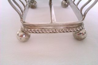 Ornate Solid Silver Georgian 6 Division Edwardian Toast Rack George Howson 1909 7