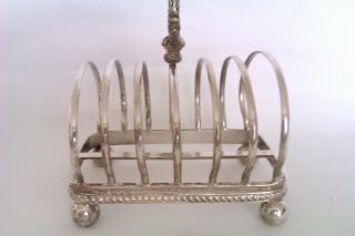 Ornate Solid Silver Georgian 6 Division Edwardian Toast Rack George Howson 1909 8