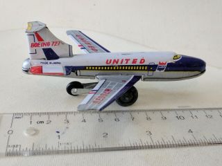 Vintage United Boeing 727 Metal Toy Airplane - Japan -