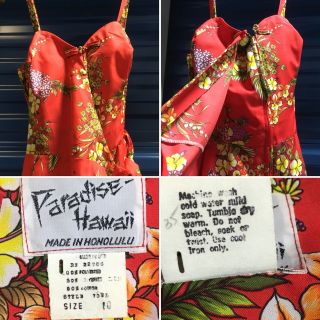 Vintage Paradise Hawaii Made In Honolulu Hawaiian Sarong Dress Sz 10 Pinup 5