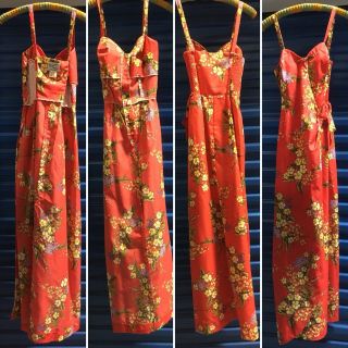 Vintage Paradise Hawaii Made In Honolulu Hawaiian Sarong Dress Sz 10 Pinup 6