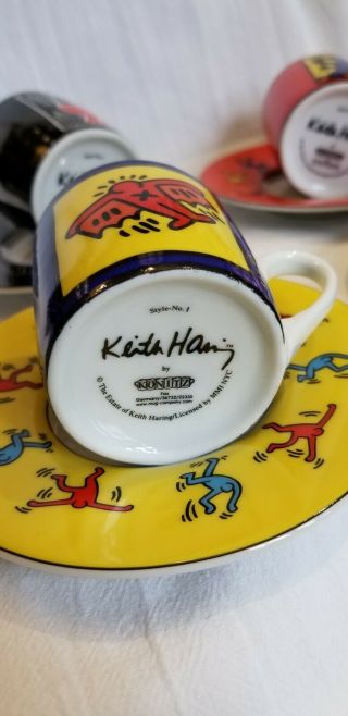 Keith Haring Espresso Cup And Saucer - Set Of 4 And In